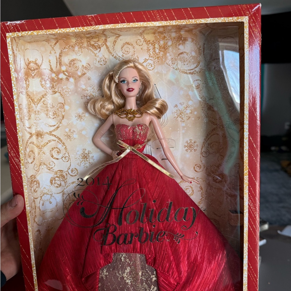 Barbie Holiday Doll in Red and Gold Gown